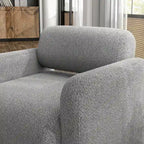 Fauteuil en tissu moderne à dossier rond, canapé une place rembourré.