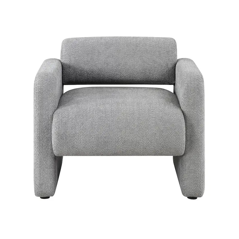 Fauteuil en tissu moderne à dossier rond, canapé une place rembourré.