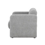 Fauteuil en tissu moderne à dossier rond, canapé une place rembourré.