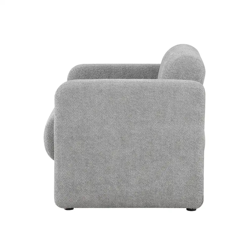 Fauteuil en tissu moderne à dossier rond, canapé une place rembourré.