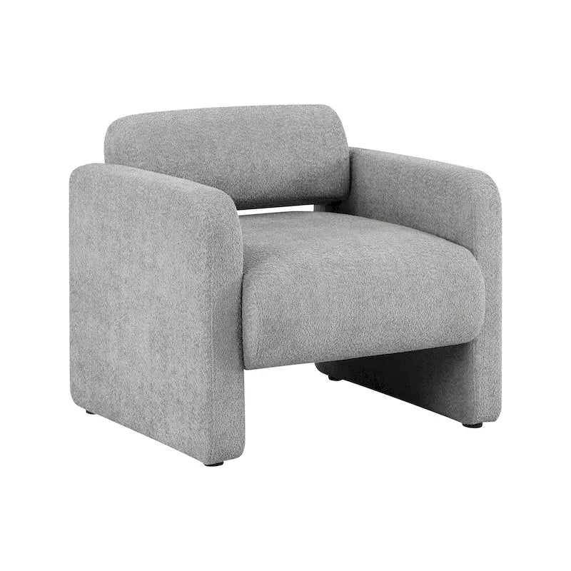 Fauteuil en tissu moderne à dossier rond, canapé une place rembourré.