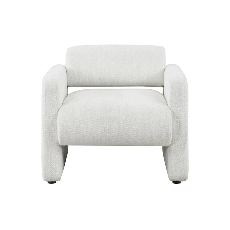 Fauteuil en tissu moderne à dossier rond, canapé une place rembourré.