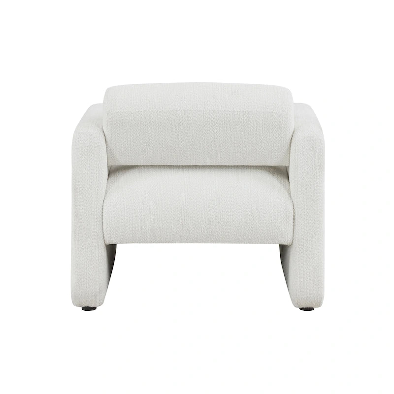Fauteuil en tissu moderne à dossier rond, canapé une place rembourré.