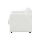 Fauteuil en tissu moderne à dossier rond, canapé une place rembourré.
