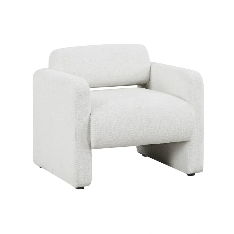 Fauteuil en tissu moderne à dossier rond, canapé une place rembourré.
