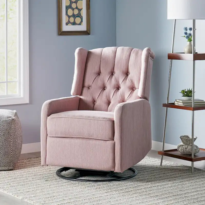 Fauteuil inclinable pivotant à oreilles capitonné