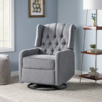 Fauteuil inclinable pivotant à oreilles capitonné