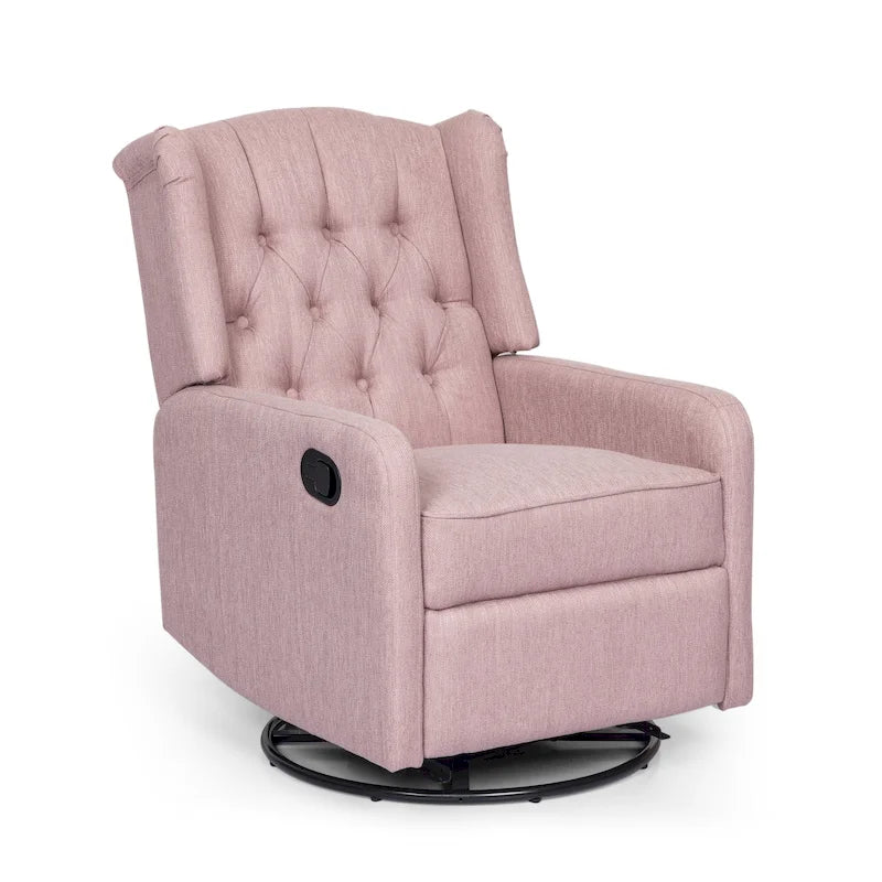 Fauteuil inclinable pivotant à oreilles capitonné