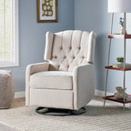 Fauteuil inclinable pivotant à oreilles capitonné