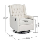 Fauteuil inclinable pivotant à oreilles capitonné