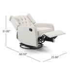 Fauteuil inclinable pivotant à oreilles capitonné