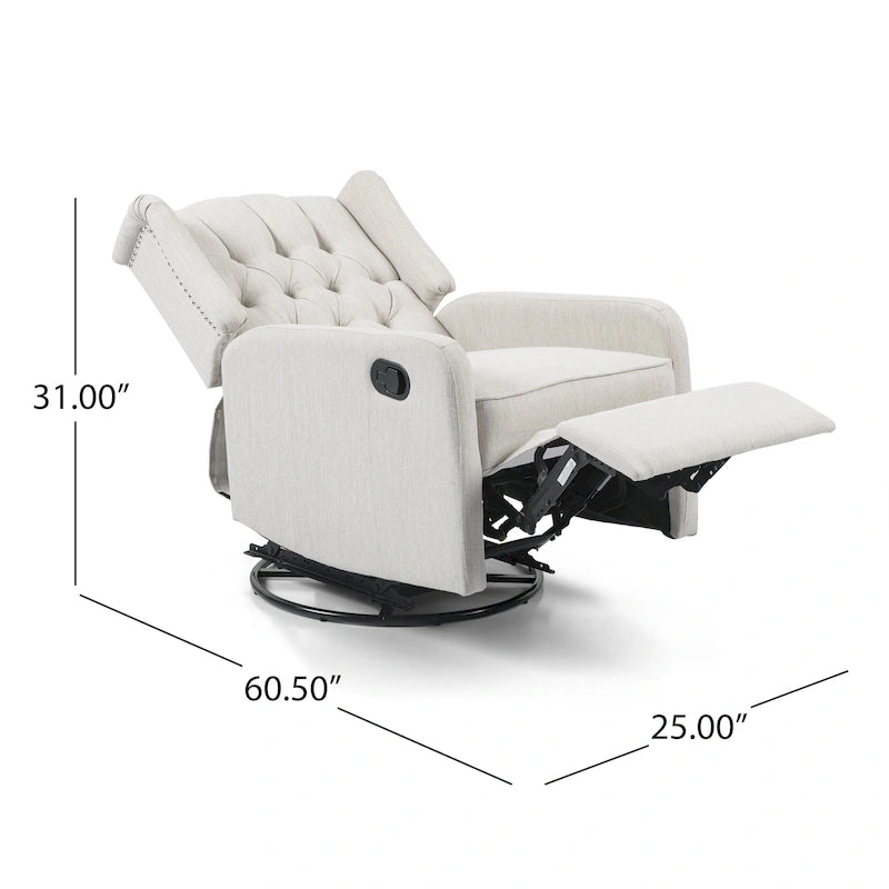 Fauteuil inclinable pivotant à oreilles capitonné