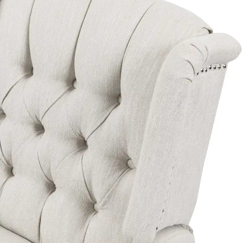 Fauteuil inclinable pivotant à oreilles capitonné