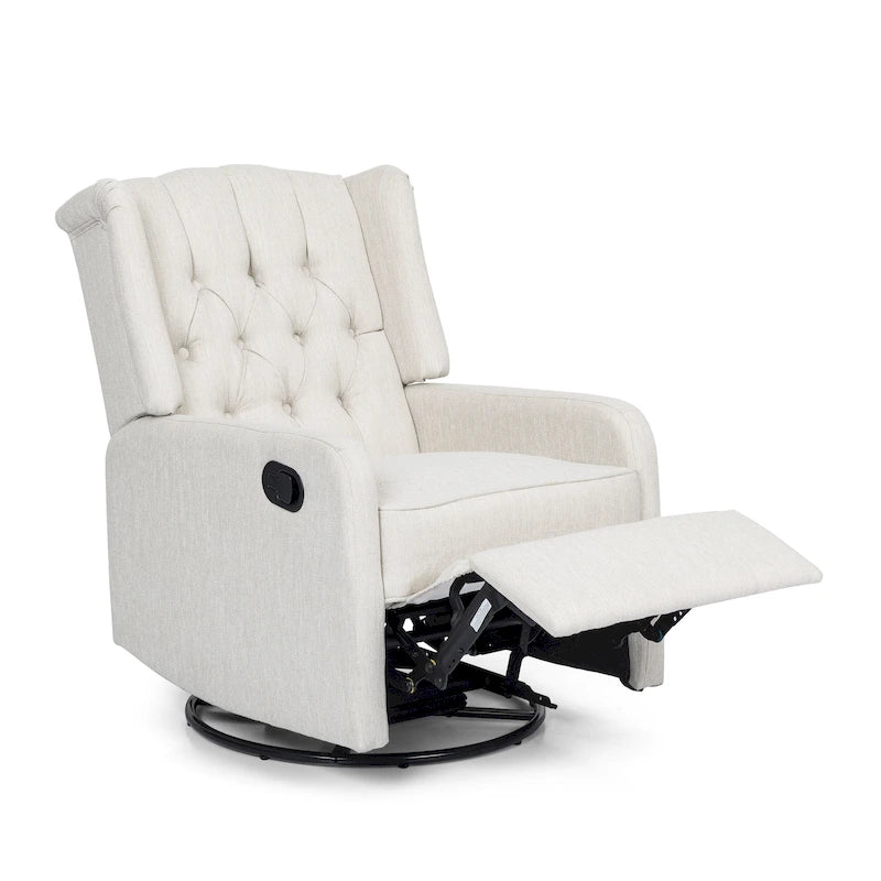 Fauteuil inclinable pivotant à oreilles capitonné