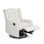 Fauteuil inclinable pivotant à oreilles capitonné