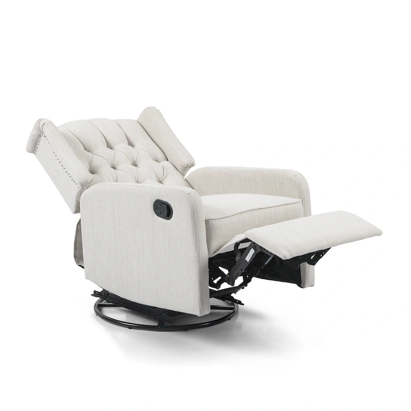 Fauteuil inclinable pivotant à oreilles capitonné