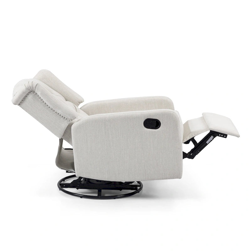 Fauteuil inclinable pivotant à oreilles capitonné