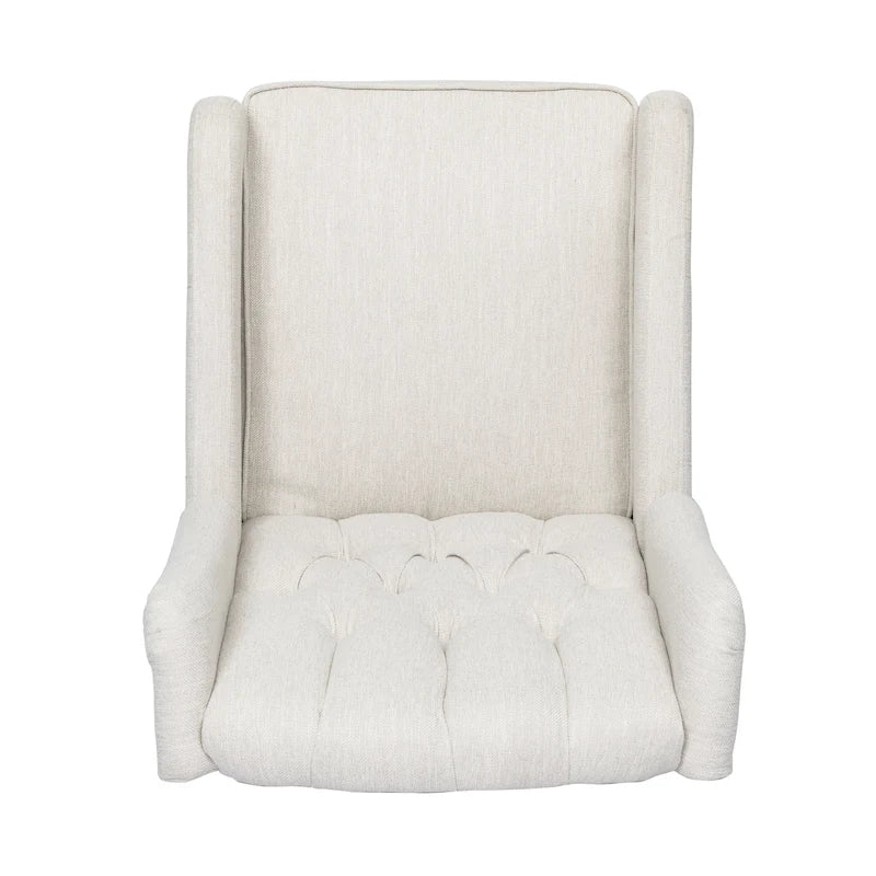 Fauteuil inclinable pivotant à oreilles capitonné