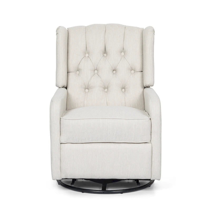 Fauteuil inclinable pivotant à oreilles capitonné