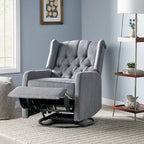 Fauteuil inclinable pivotant à oreilles capitonné