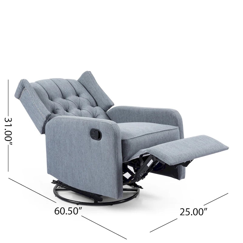 Fauteuil inclinable pivotant à oreilles capitonné