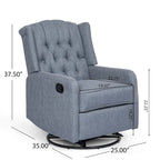 Fauteuil inclinable pivotant à oreilles capitonné