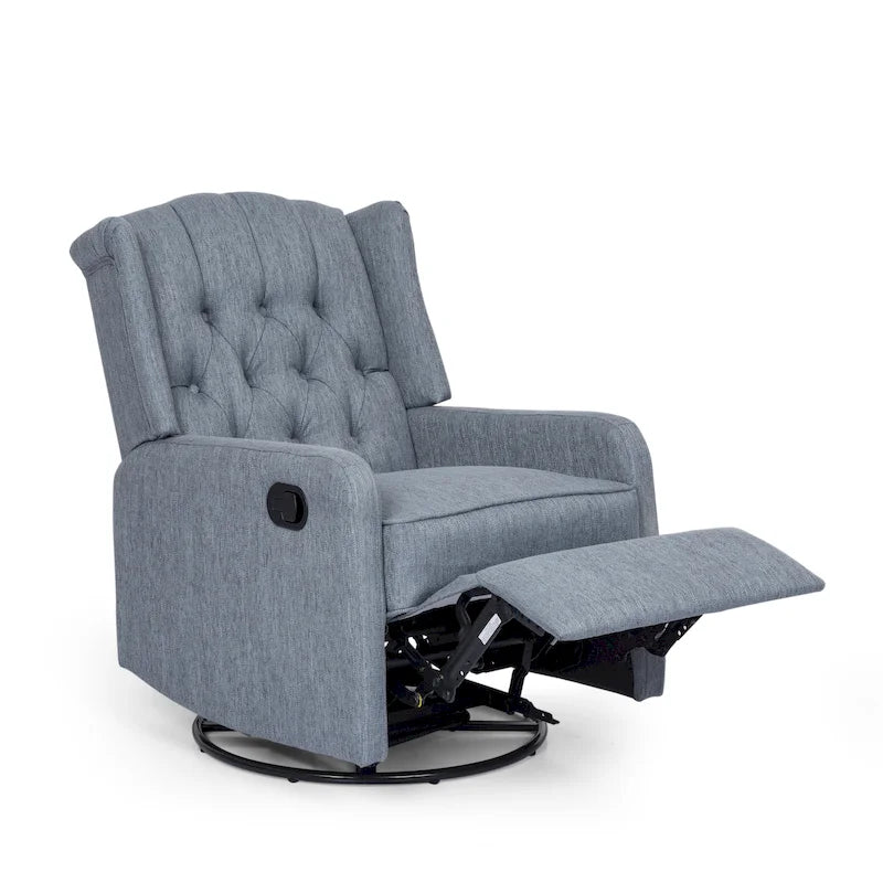 Fauteuil inclinable pivotant à oreilles capitonné
