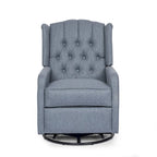 Fauteuil inclinable pivotant à oreilles capitonné