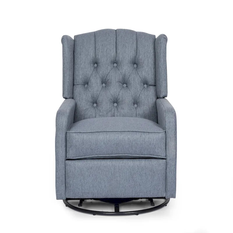 Fauteuil inclinable pivotant à oreilles capitonné