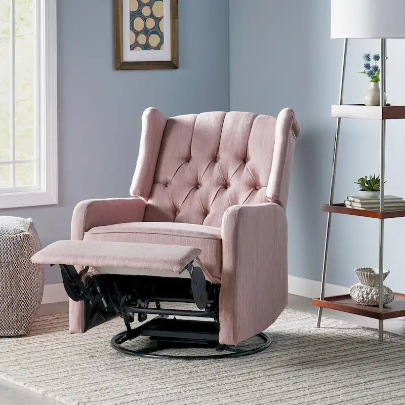 Fauteuil inclinable pivotant à oreilles capitonné