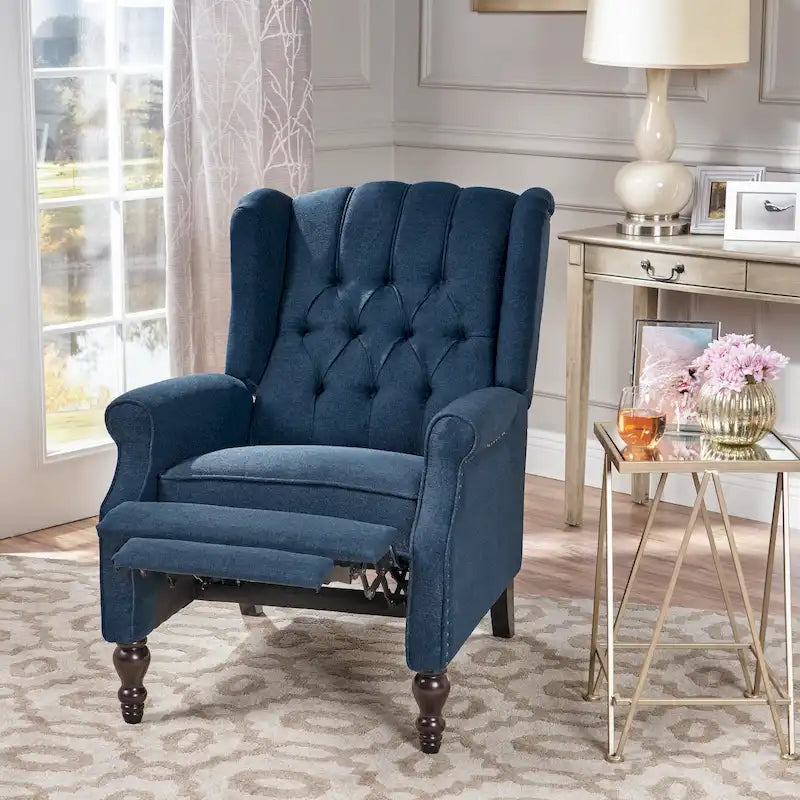 Walter Tufted Fabric Wingback Recliner Club Chair by Christopher Knight Home