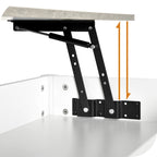 Table basse relevable en bois avec étagère de rangement et tiroirs