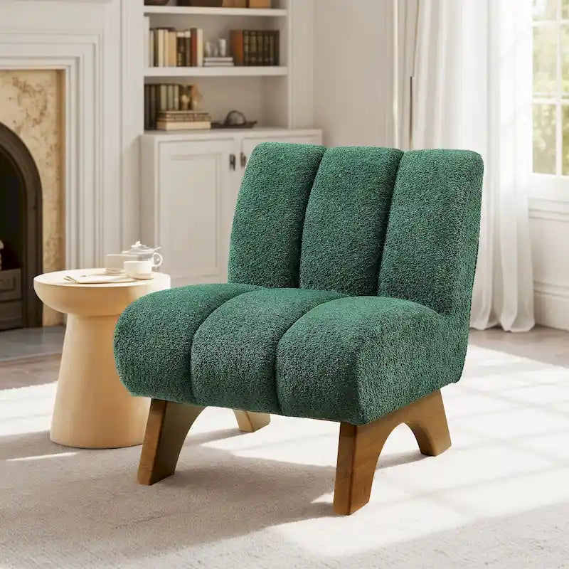 Fauteuil d'appoint moderne en bois et tissu