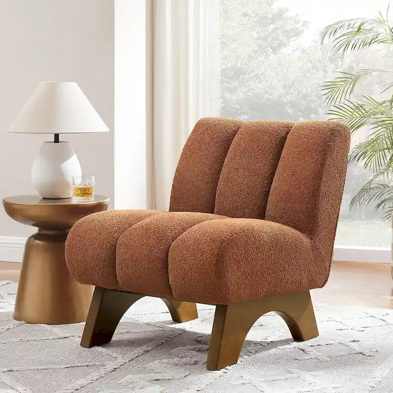 Fauteuil d'appoint moderne en bois et tissu