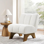 Fauteuil d'appoint moderne en bois et tissu