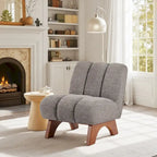 Fauteuil d'appoint moderne en bois et tissu