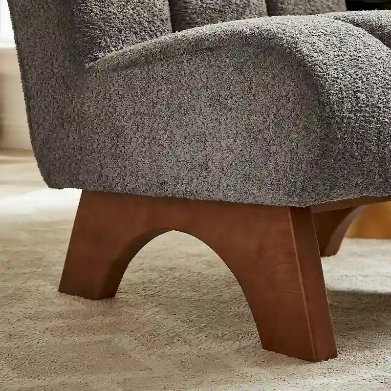 Fauteuil d'appoint moderne en bois et tissu