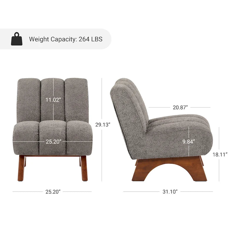 Fauteuil d'appoint moderne en bois et tissu