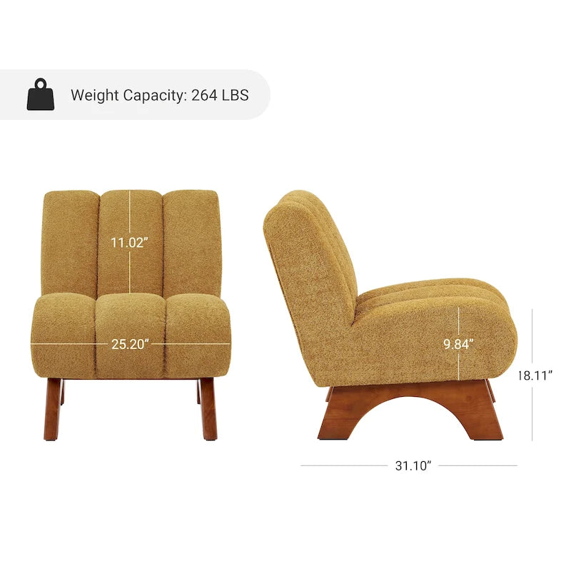Fauteuil d'appoint moderne en bois et tissu