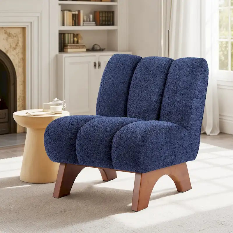 Fauteuil d'appoint moderne en bois et tissu
