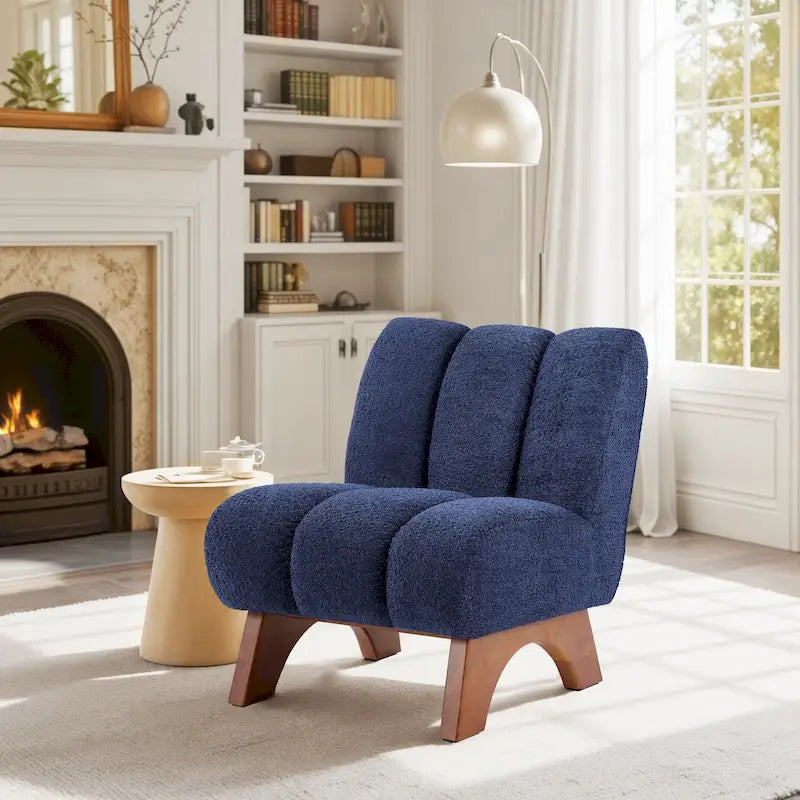 Fauteuil d'appoint moderne en bois et tissu