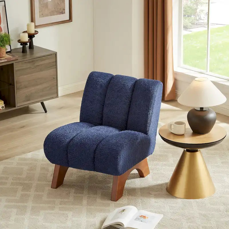 Fauteuil d'appoint moderne en bois et tissu