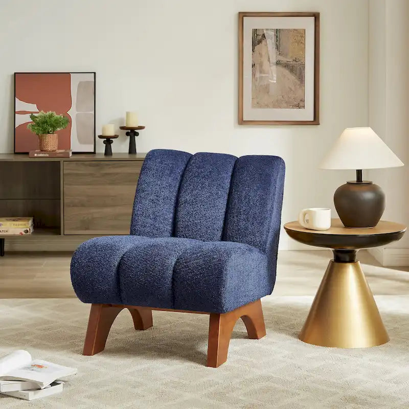Fauteuil d'appoint moderne en bois et tissu