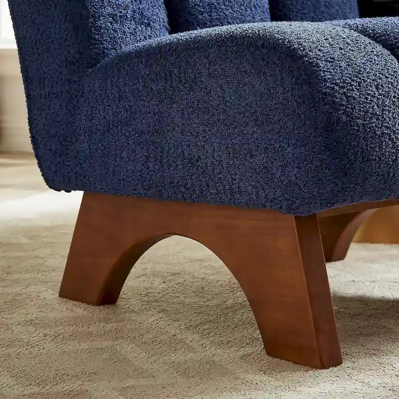 Fauteuil d'appoint moderne en bois et tissu