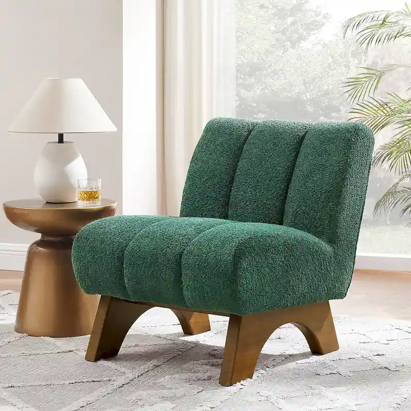 Fauteuil d'appoint moderne en bois et tissu