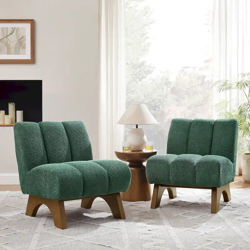 Fauteuil d'appoint moderne en bois et tissu