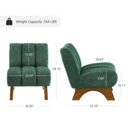 Fauteuil d'appoint moderne en bois et tissu