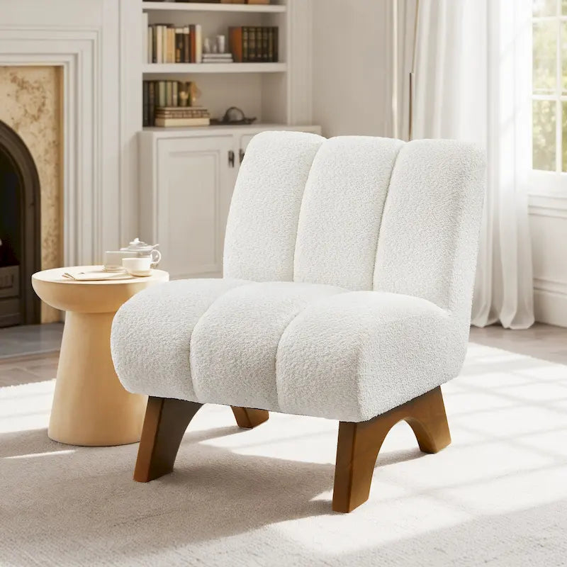 Fauteuil d'appoint moderne en bois et tissu