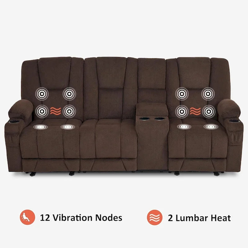 Canapé inclinable électrique avec massage et chaleur lombaire,