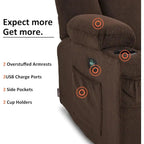 Canapé inclinable électrique avec massage et chaleur lombaire,